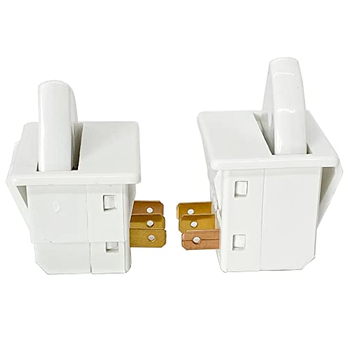Refrigerator Door Light Switch 3-Pin Momentary 2pcs for Whirlpool GE Kenmore