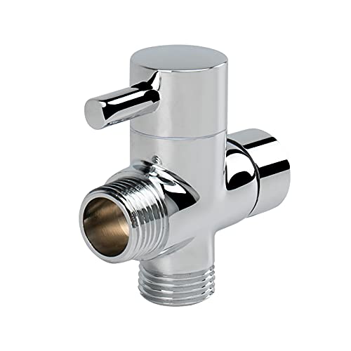 NearMoon Chrome Finish Solid Brass G1/2" Shower Arm Universal 3-Way Diverter Valve