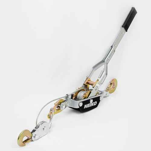 NEIKO 02254A Come Along Winch, 4-Ton (8,000lbs) Pulling Capacity, 9.8Ft, 3 Hook, Heavy Duty Power Cable Come Along Tool with Dual Gears, Hand Winch Cable, Automotive Hoist Winch Puller, Recovery Gear