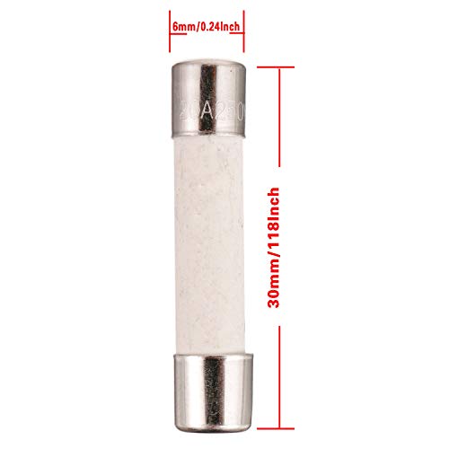 BOJACK 5-Piece 20A 250V Microwave Ceramic Slow-Blow Fuses – Replaces GE WB27X10388