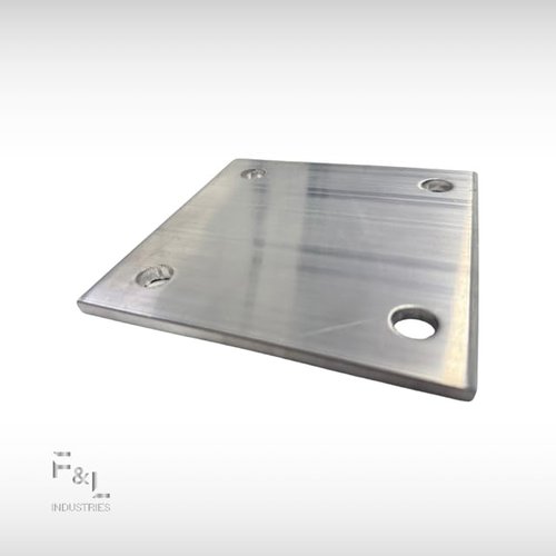 F&L 6061 T6 Aluninum Base Plate - Square Weldable Metal Base Plate with (4) .5" Holes – Heavy-Duty Mounting Plate for AC Stand, Construction & DIY – (4"x 4") – .25" Thickness
