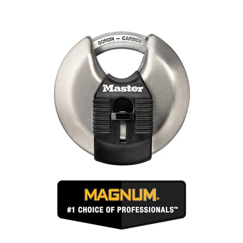 Master Lock 2-3/4-Inch Wide Disc Padlock - Keyed Alike, 2 Keys, Stainless Steel, Indoor & Outdoor Security