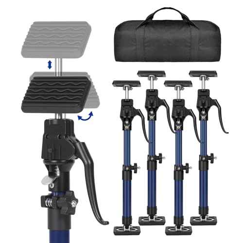 FEIRONG 4PCS Cabinet Jack Kit - 154LBS Heavy Duty Telescoping Support Pole (15-23 Inch), Drywall/Crown Molding Install Tool, Quick-Lock Third Hand