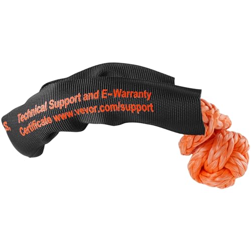 VEVOR 2-Pack Synthetic Soft Shackle, 1/2" x 22" - 44,092 lbs (20 Ton) Breaking Strength, Heavy Duty Recovery Tow Shackles with Extra Sleeves & Storage Bag for UTV,ATV,Trucks,Off-Road Vehicles,Orange