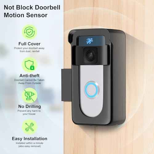 Anti-Theft Doorbell Mount Compatible with Ring Video Doorbell 1/2/3/3 Plus/4/Plus/Pro/(2020 Release)/(2024 Release), Adjustable No-Drill Doorbell Camera Mount Not Block Doorbell Motion Sensor