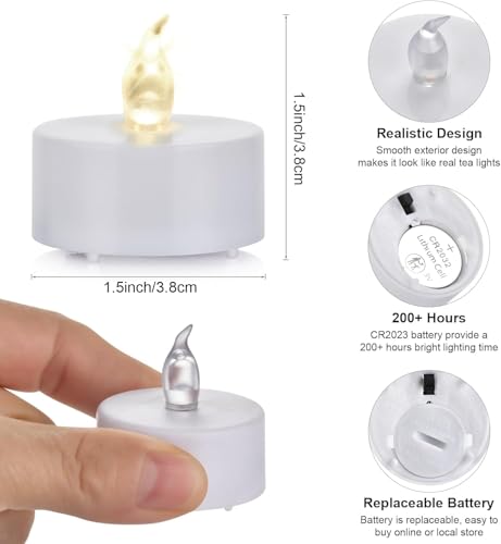 Hanzim Warm White 24 Pack Battery Operated LED Flameless Tea Lights