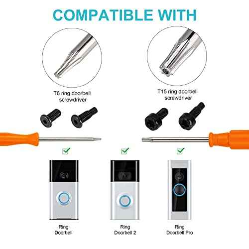 Fast Wall Charger Charging Cable Cord & Replacement Ring Doorbell Screwdriver Fit for Ring Video Doorbell (Released in 2020) 2/3/3 Plus/ 4 Spare kit, Peephole Cam, Doorbell Pro Battery Camera (Orange)