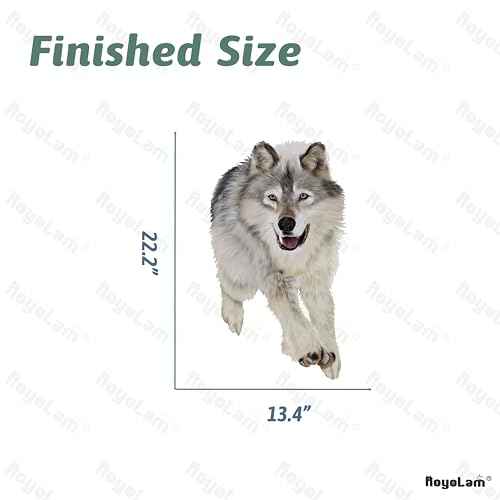 Lifelike Running Wolf Wall Decal Nursery Animal Wall Sticker Removable Peel and Stick Wall Art Decor Stickers for Kids Baby Classroom Preschool Living Room Playing Room Bedroom School