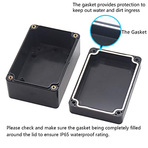 Zulkit IP65 Waterproof Outdoor Plastic Junction Box - Pack of 2, 3.94 x 2.68 x 1.97 Inch