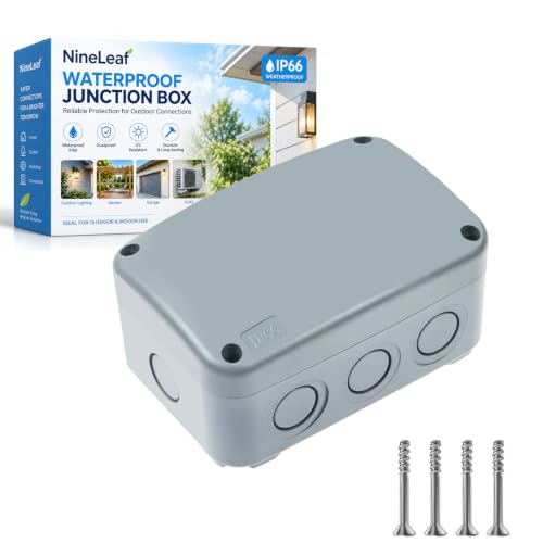NineLeaf Grey Waterproof Outdoor Junction Box 125x86x62mm IP66 ABS Plastic
