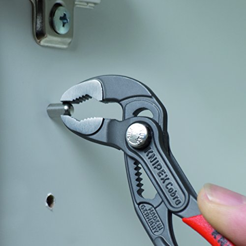 KNIPEX 87 01 125 5-Inch Cobra Water Pump Pliers, Adjustable, Locking, Hardened Teeth