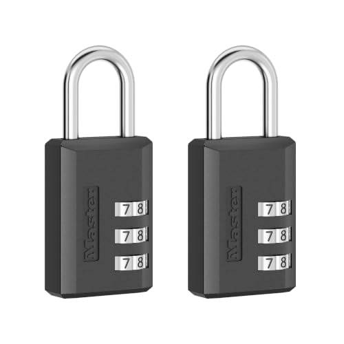 Master Lock Black 3-Digit Combination Padlock 2-Pack - Resettable Security Locks