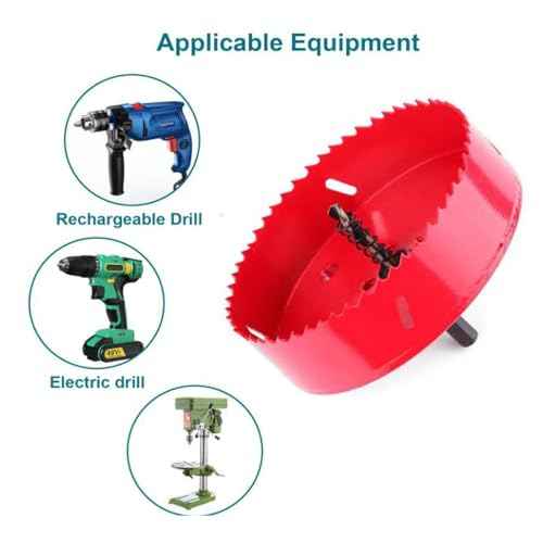 6" Hole Saw -152mm HSS Bi-Metal Hole Cutter for Different Project with Smooth and Flat Drilling Edge, Fast Chip Removal, Handy Hole Saw Kit Set for Cornhole Boards,Wood, Plastic Board, Ceiling