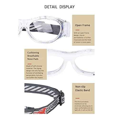 Kids Sport Glasses - Basketball & Football Goggles - Boys Safety Eyewear - Anti Shock Collision Glasses - Frame 7-14
