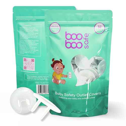Baby Proof Outlet Covers - 50 Pack Transparent Socket Covers for Outlets - Easy Install Outlet Plug Covers - Child Safety Clear Outlet Covers - Durable & Steady Outlet Covers