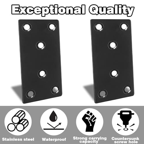 35-Piece Flat Metal Brackets 3.15" Stainless Steel Support Plates for DIY Projects