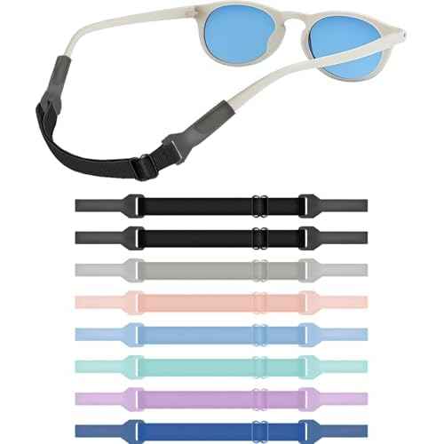 Kids Glasses Straps - 8 Pieces Adjustable Eyeglass Fixing Glass Straps for Mens, Womens Eyeglasses, Kids, Sunglasses (5-8 inch Small)