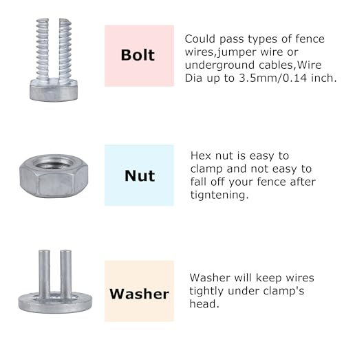 10 Pcs Galvanized Electric Fence Wire Connectors Split Bolt - Strong & Rust-Resistant