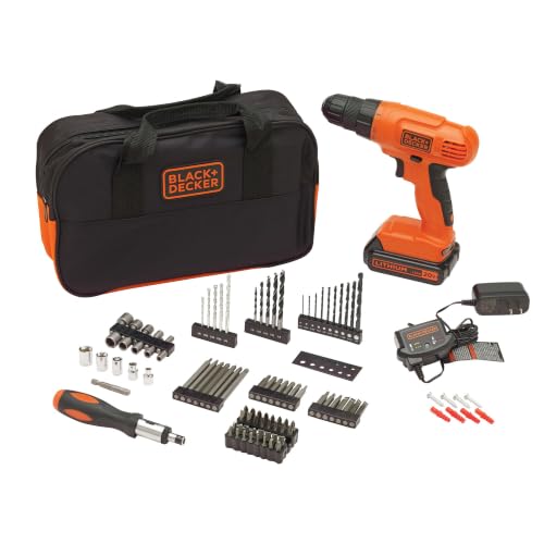 BLACK+DECKER 20V MAX PowerConnect Cordless Drill Project Kit with Bits & Sockets