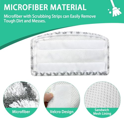 Heavy-Duty Shark Steam Mop Replacement Pads – S1000/S1001C Series, 4-Pack Microfiber Washable Pads