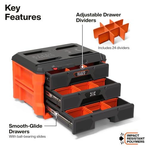 Klein Tools MODbox Three Drawer Tool Box Organizer, 3-Drawer