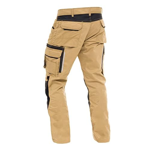 FASHIO FF Mens Construction Pants Utility Work Heavy Duty Workwear Trousers Carpenter Knee Reinforcement Cordura Safety Pants