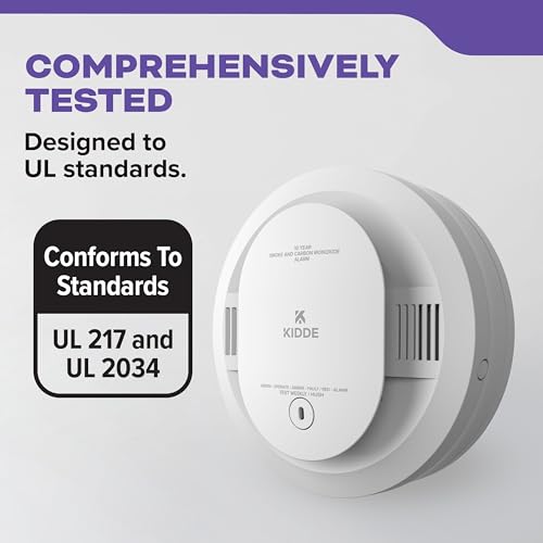 Kidde 30CUD10 Smoke & Carbon Monoxide Detector - 10-Year Battery, 1 Pack