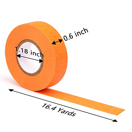 Hutou Bright Rainbow Colored Masking Tape - 8 Rolls, 0.6 Inch x 16 Yard, Waterproof & Removable