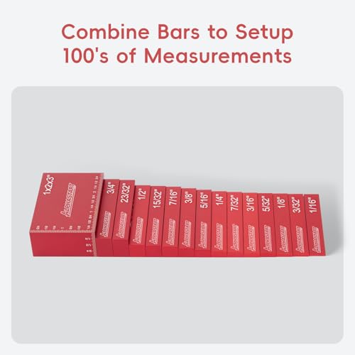 Alphastart 15-Piece Aluminum Height Setup Blocks for Router Table & Table Saw, 0.001 Inch Precision