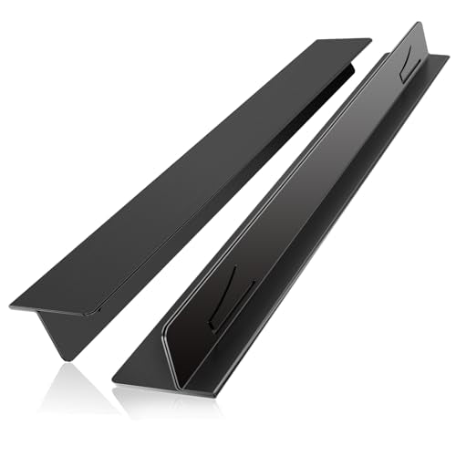 LIFFEE Black 13.8"-27.5" Stainless Steel Stove Gap Covers, Retractable Gap Filler Kit