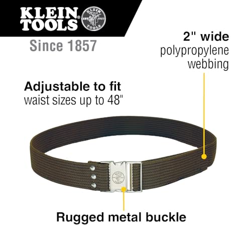 Adjustable Electrician Tool Belt 2-Inch Wide, Fits Up to 48-Inch Waist