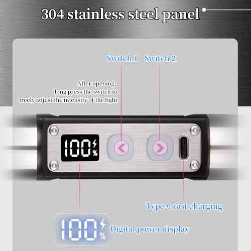 Six in One Jade Recognition Strong Light Flashlight, LED Outdoor Mineral Gemstone Crystal Beeswax Detection Light, White Yellow Red Blue Light 395nm and 365nm UV Multi Source Flashlight.