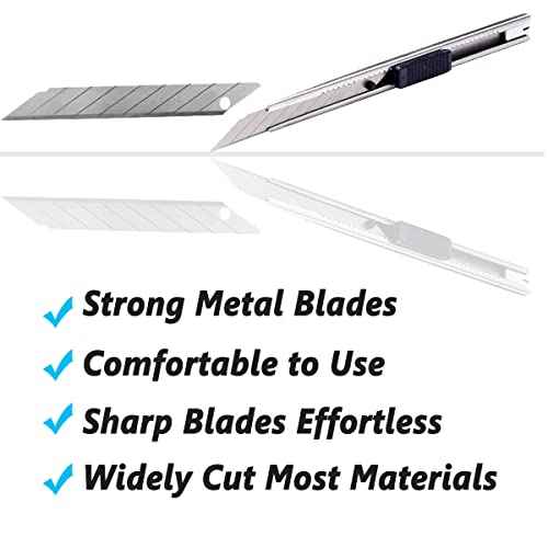 9mm Snap Off Utility Knife 3 Pack High Hardness Retractable Box Cutters with 30 Pcs Snap Off Blades,Art Craft Hobby Cutter 9mm Knife for Home Office Workstation