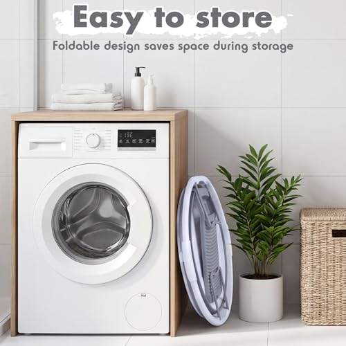 Lounsweer Gray Collapsible Laundry Washboard with Detachable Scrubbing Brush