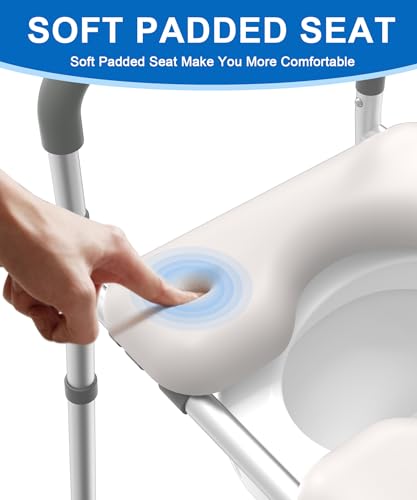 HOMLAND Standard Adjustable Toilet Seat Riser for Seniors, 400lb Capacity