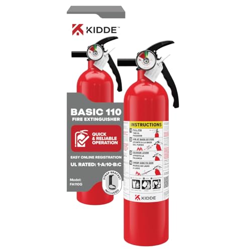 Kidde 110 Basic Fire Extinguisher - 1 Pack, 1A10BC, UL Listed, Home Safety