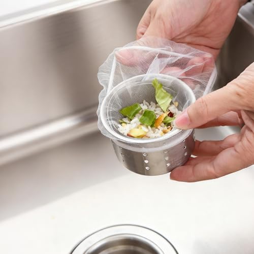 Disposable Sink Drain Covers 400 Pack - Ultra-Fine Mesh Food & Hair Strainer Bags