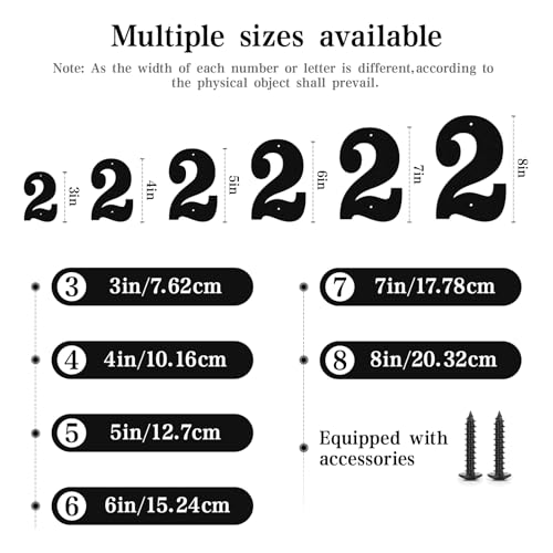 ShowMtheM 4'' Black House Numbers for Outdoor Modern Address Sign - Matte Finish
