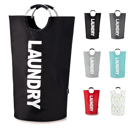 Caroeas 90L Tall Laundry Basket – Large Freestanding Hamper, Black
