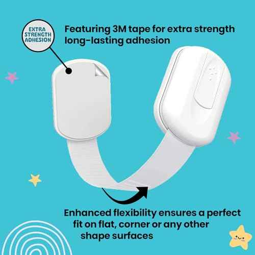 Booboo¢ç (10 Pack) Premium Cabinet Locks Baby Proofing, Child Proof Cabinet Locks, Cupboard Locks for Children with 3M Adhesive + 4 Extra Stickers