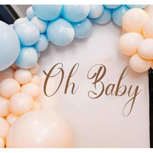 Oh Baby Wall Sticker, Baby Shower Party Decal Sign, Gender Reveal Party Decorations, Arch Decor Party Decorations Vinyl Stickers for Backdrop Party Supplies