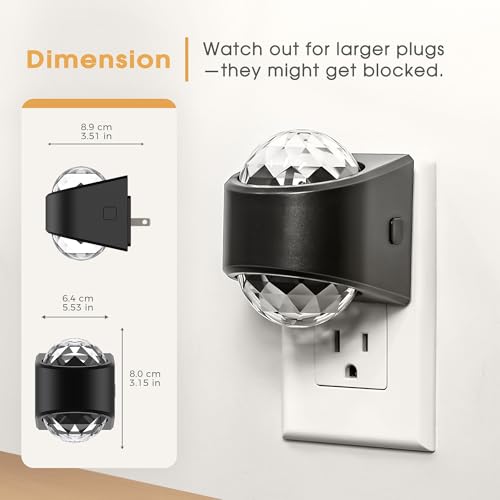Briignite Night Light Wall Projector Black Warm 1 - Dusk to Dawn LED Night Light