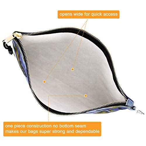 FunOwlet Canvas Tool Pouch Zipper Bag - 5 Pack Heavy Duty Utility Camo Bags with Carabiner, Multi-Purpose Storage Organizer Clip on Tote Pouches 12.5 x 7-Inch