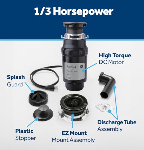 GE Disposall Continuous Feed Garbage Disposal 1/3 HP Corded EZ Mount