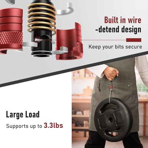 Enhanced Non-Slip Upgrade Bit Holder 6pc, 1/4 Drill Bit Holder Key Chain, Bit Holder for Impact Driver, Quick-Change for Drill Bits & Screwdriver & Drill Bit Extension, Includes Portable Carabiner