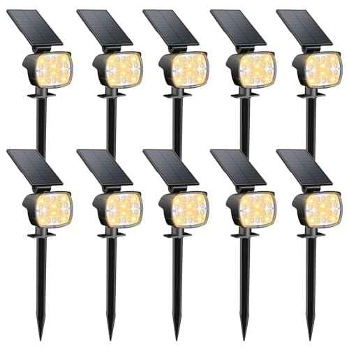 Kaxiida Solar Lights Outdoor Waterproof - 2025 Upgrade 3 Level Ultra Bright Spot Lights Uplights, LED Landscape Spotlight for Tree, Pathway, Wall, Adjustable Solar Panel Auto On/Off