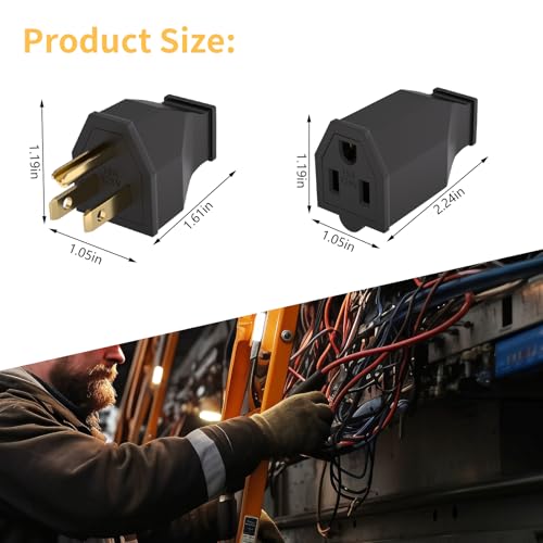 STARELO 10PCS NEMA 5-15P Electrical Replacement Plugs 125V 15A Male Extension Cord Ends