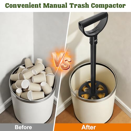 Manual Trash Compactor for Kitchen 25.5 Inch Metal Waste Reducer