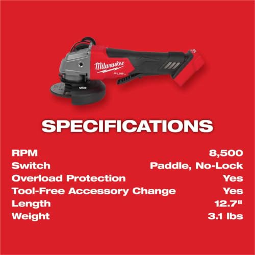 Milwaukee M18 FUEL Brushless Cordless Angle Grinder 4-1/2 in. / 5 in. Tool Only