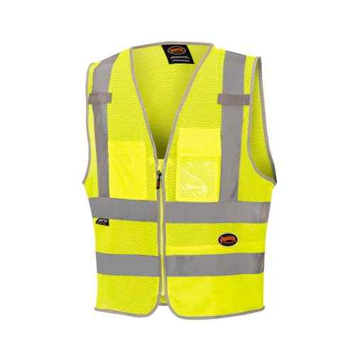 Pioneer Hi Vis Safety Vest for Men & Women - Reflective Cooling Mesh - 8 Pockets - Class 2 - Construction, Traffic, Security
